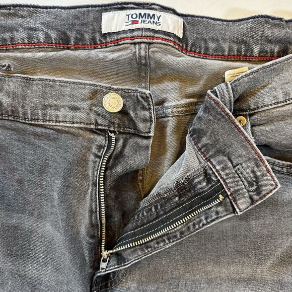 Tommy Jeans Scanton Slim Men’s 42x31 Gray Wash Denim Stretch Jeans Workwear - Picture 10 of 16